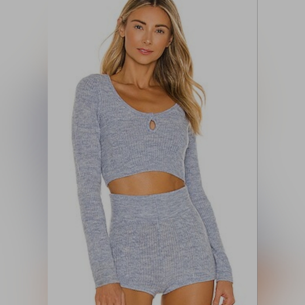 NWOT Tularosa Revolve Cropped Blue Skies Knit Set